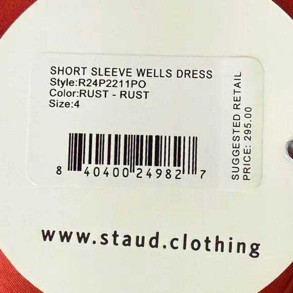 STAUD Short Sleeve Wells dress